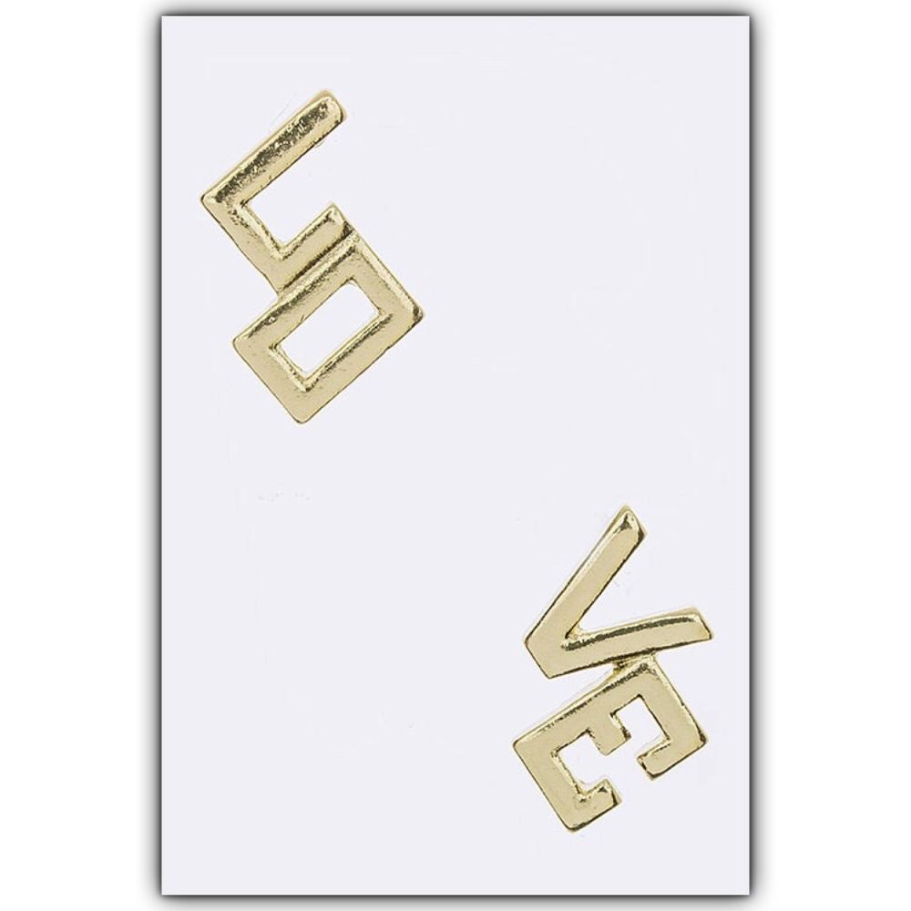 GOLD LOVE STUD EARRINGS